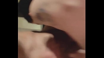 Preview 2 of Tween Vine - brazilian petite tattooed brunette in red lingerie blows and fucks big dick