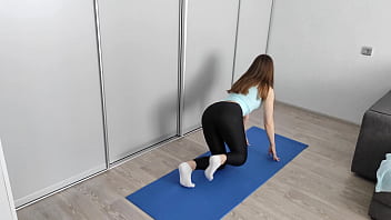 Preview 1 of Hindi Bxx - Fitness or hot sex? Stepsister chose my dick!