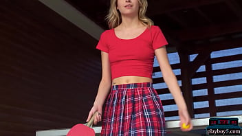 Preview 1 of I Cant Sleep Dady - Italian teen hottie Rebecca Volpetti gives a sensual striptease for Playboy