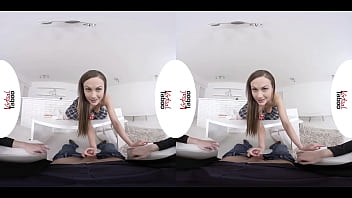 Preview 2 of Beautiful Girl Romantic Sexy - VIRTUAL TABOO - Home Lesson With Two Dicks