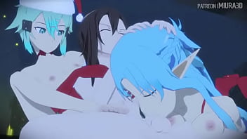 Preview 2 of Hd Top Hot - Crhismas whith asuna elf