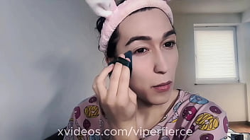 Preview 3 of Indian Uncle With Niece In Hotel - Femboy to sexy sissy transformation with makeup and wig