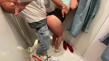 Preview 4 of Granny And Grandpa Swingers - Public Fuck while Trying new clothes in shopping center
