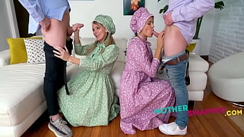 Preview 2 of Danny D And Tiffany Mynx - Amish Stepmoms Swap And Show Sons What They&#039_re Missing