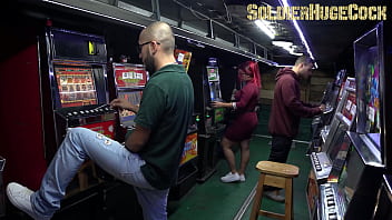 Preview 1 of Abigaile Johnson Groping - Ashley Gray is running out of credit in this weird casino,  so take advantage and get sex for more credit