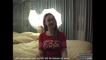 Preview 1 of Innocent Baby Love Dolls - pretty ginger babe getting naked in hotel for porn casting after she won a wet tshirt contest