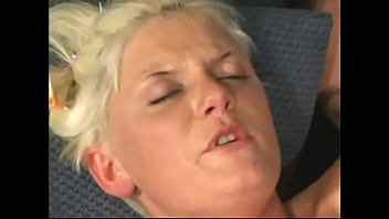 Preview 3 of Mastubacion De Mujeres - A tattooed male fucks a sexy blonde babysitter on the couch in various poses and then caresses her excited pussy