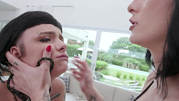 Preview 1 of Gay Throbbing Pulsating Cock - Inked milf Cris Bathory dominate the little Candy Crush assfucked in 4 on 2 with DAP ,  Pee drink,  squirt,  big gapes