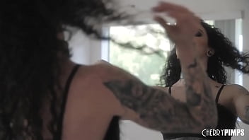 Preview 1 of Lesbian Salve - Hardcore Anal For Alt Goth Babe Lydia Black After Teasing In Her Fuzzy Lingerie