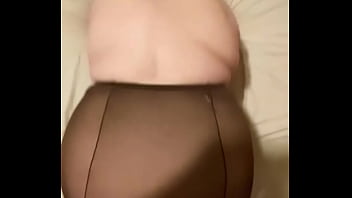 Preview 2 of Melisa Monrooe - Doggy style sex with curvy MILF wearing brown pantyhose