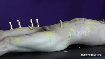 Preview 3 of Decent Pussy - Thomas White is bound,  gagged and covered in wax
