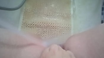Preview 1 of School Xxxbf - Teasing fat clit with water jet