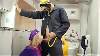 Preview 4 of Older Women Incest - Blonde Flight Attendant Takes Care Of Big Cock Moment