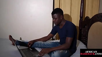 Preview 1 of Rapetub Mom Son - Amateur Nubian twunk strokes his shaft in solo performance