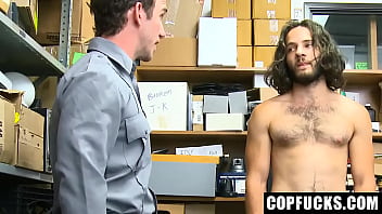 Preview 2 of Anu Fuc Selfy - Twink Caught Stealing and Ass Fucked by Security Officer in Mall - CopFucks