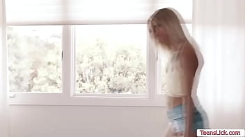 Preview 1 of Period Pad Change - Teen visits and licks her hot stepsister