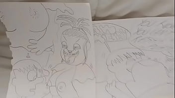 Preview 1 of Xxxx Xsc 14 - GREEN Monster Girl Jacks Guy Off To Ghetto BBW Girl