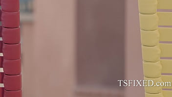 Preview 1 of Xxnx Pussy Kissing - Asian Masseuse Fucks Trans Couple - Jean Hollywood,  Christy Love