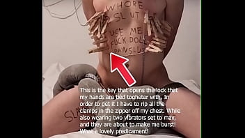 Preview 1 of Thief Sucking Boobs - Predicament bondage &amp_ vibrator orgasm for teenage boy with bodywriting