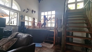 Preview 1 of Small People Sex - Sharing my BF&#039_S BIG COCK with 2 other sluts as we are having wet and soapy fun | REVERSE GANGBANG