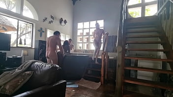 Preview 4 of Little White Chick - One guy passing around to fuck 2 whores and myself after we all gave him a blowjob while sitting in the spa bath