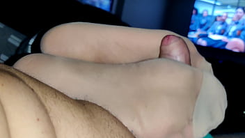 Preview 2 of Phim 4k Hd Sex - homemade footjob with nylon socks and big cumshot