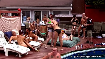 Preview 1 of His Ass Teased Their Dicks - Wild fucking pool party