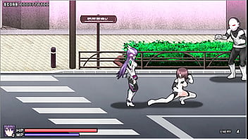 Preview 3 of Ariella Sexi - Blazing Angel Mistletear [PornPlay Hentai sex game] Ep.4 heroine ends up topless in the public street