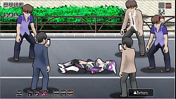 Preview 1 of Ariella Sexi - Blazing Angel Mistletear [PornPlay Hentai sex game] Ep.4 heroine ends up topless in the public street
