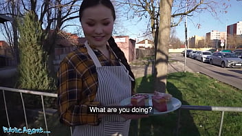 Preview 1 of Spy Jerk Off - Public Agent Asian Babe Luna Truelove Offers Her Cream Cakes for a Creampie