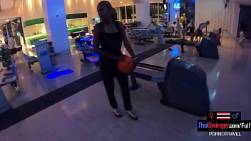 Preview 2 of Bronte Fuck - Amateur Thai teen sucks off her big dick boyfriend after a game of bowling