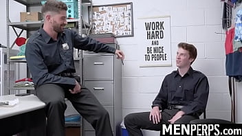 Preview 1 of Caught Em - Sexy Security Officer Have hardcore Fuck in The Security Room - Chris Damned,  Sebastian Hunt