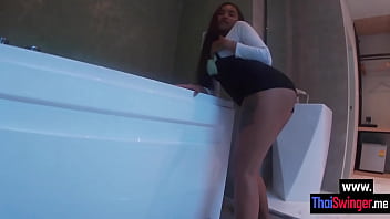 Preview 2 of Mepete Bdsm - Perfect big ass Asian teen sucking friends big hard cock in the jacuzzi