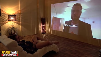 Preview 1 of Acters Indea - FAKEhub - Cute teen with pink puffy nipples Elena Vega gets fucked by famous actor Martin Gun and his big cock in his private cinema