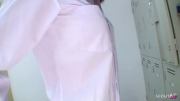 Preview 1 of Sakit Vang - Curvy big natural Tits japanese Virgin Teen seduce to First Time Suck by Classmate after Sport Lesson in uncensored JAV