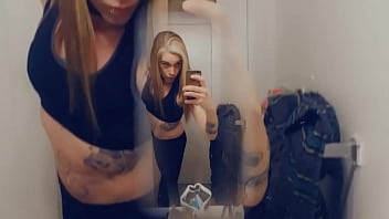 Preview 1 of Xxx Granny Dobble Penetration - Hot Tranny In Leggings Loves To Cum
