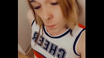 Preview 1 of Penis To Dick - Cute Cheerleader Strokes and Sucks