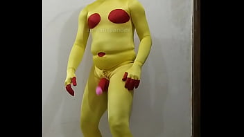 Preview 2 of Birthiday Surpris - Zentai carnival penis porn
