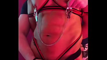 Preview 1 of Victoria Cakes Recent - Nipples Clamped and played from behind!