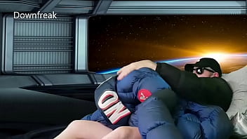 Preview 3 of Brandi Love Teacher Sex - Orbiting Planet Earth Episode 1 - XUMU Giant Coat - Down Jacket Cum Fetish Puffer Humping Solo Masturbation!