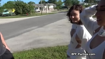Preview 2 of Red Spanking Korean Intense - Picking up couple on the street for a foursome