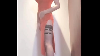 Preview 1 of Xxxxxxxxx Hd Video Download - Cosplay Ada wearing high heels and cumm，highheels，cum，masturbationing with a dildo