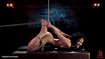Preview 3 of Indian Anal Xx - Slim brunette slave hogtied and fucked