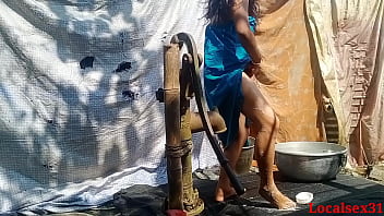 Preview 3 of Cutness Overload - Village Married Wife Sex In Bath With Saree in Outdoor (Official video By Localsex31)