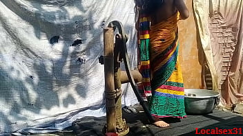 Preview 1 of Cutness Overload - Village Married Wife Sex In Bath With Saree in Outdoor (Official video By Localsex31)
