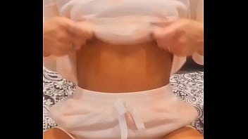 Preview 4 of Cum Tit Handjob - Lovely skinny babe flash her lovely boobs ! @etph0n3home