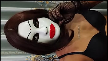 Preview 1 of Abang Imut - Zentai Crossdresser BD female mask fishnet stockings