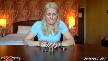 Preview 2 of Red Xxxwap Brother And Sister - Blonde bimbo plays with puzzles while cumming.