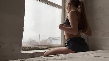 Preview 1 of Very Big Pinns - Public masturbation by the window. Wife seduces passers-by