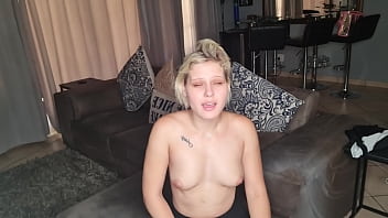 Preview 3 of Los Angeles Tranny Escort - Half naked babe blonde instructing you how to jerk off your cock and where to cum and how to eat it in the end